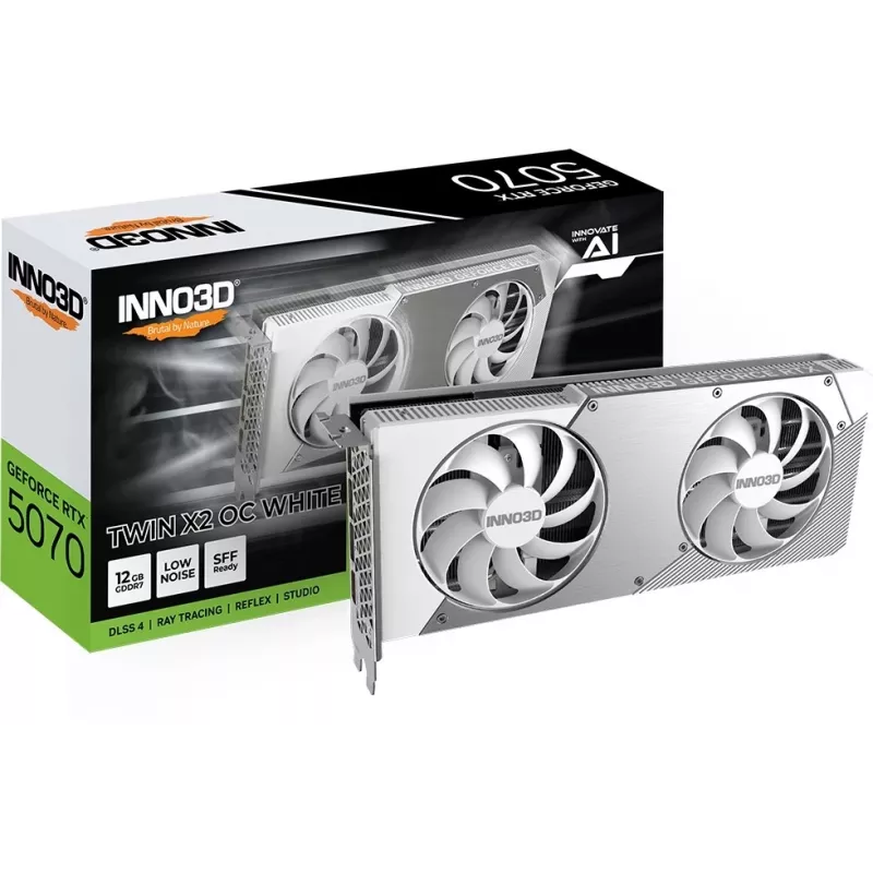 INNO3D GeForce RTX 5070 TWIN X2 OC White 12GB GDDR7 vaizdo plokštė