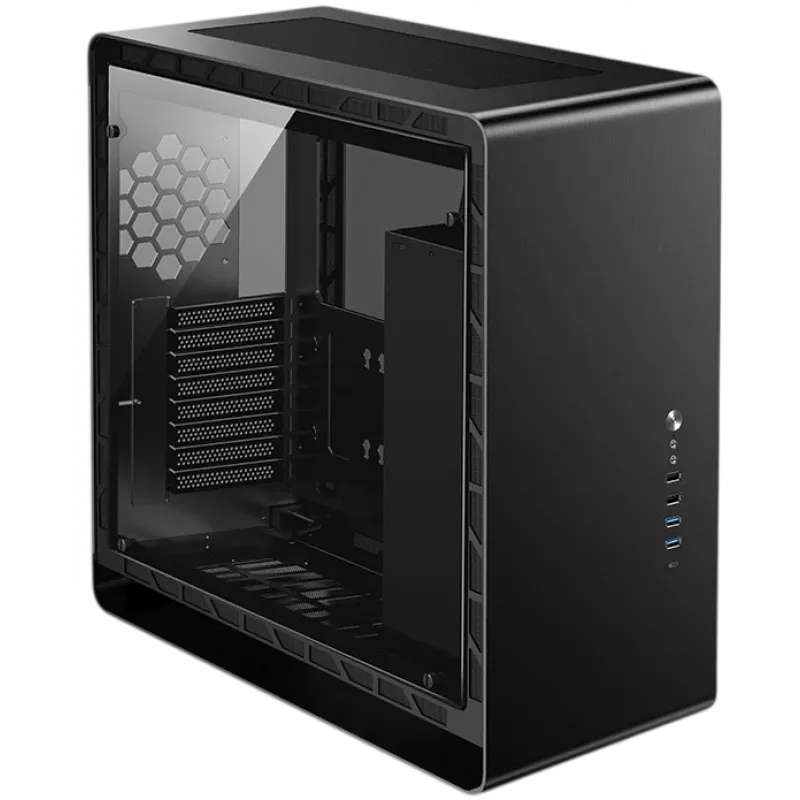 Jonsbo UMX6S E-ATX Midi-Tower, grūdintas stiklas - juoda