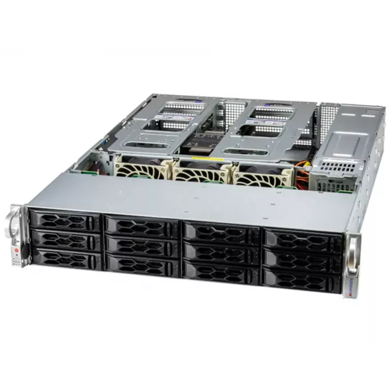 Supermicro Barebone UP SuperServer 2U vieno lizdo 4677 SYS-521C-NR (SYS-521C-NR)