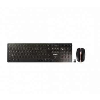 Klaviatūros ir pelės rinkinys Cherry DW 9100 plonas — belaidis RF + Bluetooth, QWERTY ispanų išdėstymas, 111 klavišų, juoda