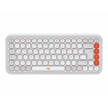 LOGITECH belaidė klaviatūra - Pop Icon Keys - Off White & Orange Qwertz vokiška