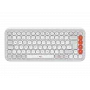 LOGITECH belaidė klaviatūra - Pop Icon Keys - Off White & Orange Qwertz vokiška