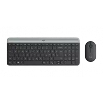 LOGITECH plona belaidė klaviatūra ir pelės rinkinys Mk470 - grafito spalvos QWERTZ čekų kalba