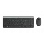 LOGITECH plona belaidė klaviatūra ir pelės rinkinys Mk470 - grafito spalvos QWERTZ čekų kalba