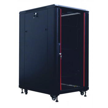 IT-BUDGET SRK 19 colių tinklo spintos komplektas, 27U, 600 × 800 mm, juoda, 99ITB19SRK2768GSM