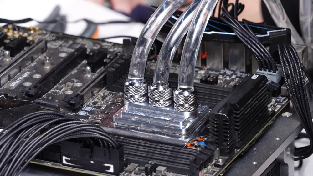 High end AMD processor socket on a workstation motherboard