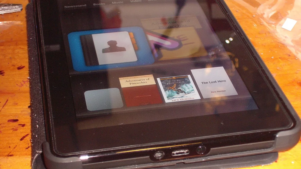 Tablet on a table